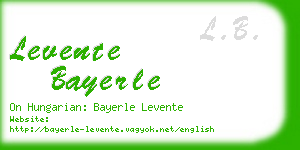 levente bayerle business card